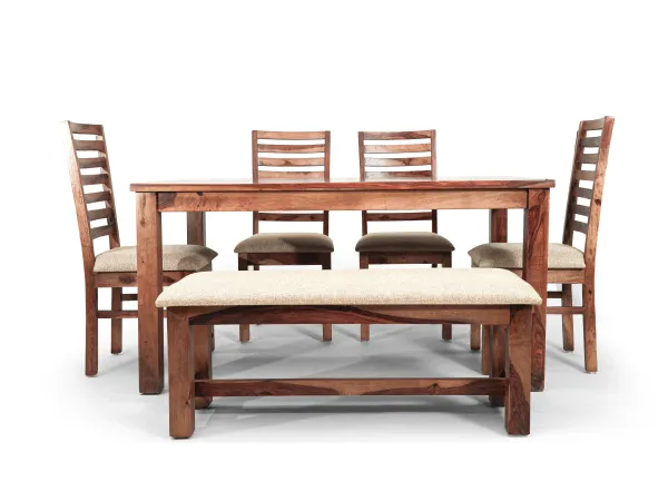 Alexa 6 Seater Dining Table with 4 Chairs and Bench
